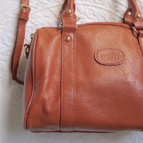 🆕 Terzetto Cognac Loreto Brown
Pebbled Leather Satchel Bag with Gold Hardware - Picture 6 of 12